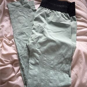 Gymshark Vision Leggings. Black and Mint Green Leggings